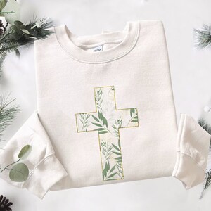 Easter Sweatshirt,Floral Cross Tee, Women Easter Shirt,Christian Easter Shirt, Easter is for Jesus Shirt, Watercolor Cross Sweatshirt