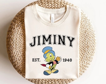 Disney Pinocchio Jiminy Cricket Established 1940 T-Shirt, Pinocchio Tee,Disneyland Family Matching Tee Trip Unisex Adult T-shirt Kid T-shirt