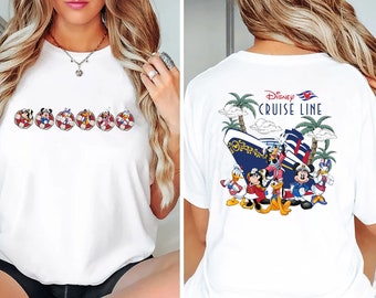 Comfort Colors® Tow-Sided Disney Cruise Line Mickey and Friends T-shirt, Disney Wish Fantasy Magic Wonder 2024 Matching Tee, Family Cruise