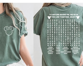 Funny Interactive Disney T-Shirts, Disney Mom Shirts, Waiting In Line Puzzle Double Side Disney T-Shirts, Disney Shirts, Disneyland T-Shirts