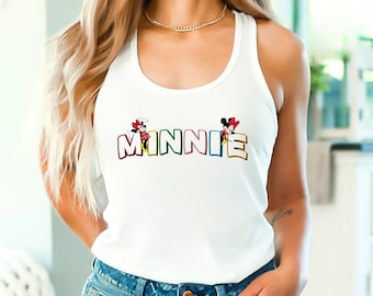 Disney Minnie Mouse Tank Top, Vintage Disneyland Tank, Minnie Mouse Racerback Tank Top, Vintage Minnie Disney Tank, Vintage Disney Top