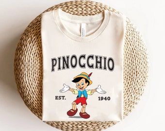 Pinocchio Shirt, Disneyland Shirt, DisneyWorld Shirt, Unisex Disneyland Shirt, Pinocchio and Jiminy Cricket Shirt