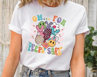 Oh For Peeps Sake Shirt, Peeps Easter Tshirt, Easter Gift, Easter Matching Shirts, Leopard Shirt, Easter Outfit, Easter Peeps Tee, Bunny Tee