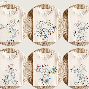Mickey Mouse And Friends Christmas Lights T-Shirt, Disney Family Matching Christmas Shirt, Mickey&#39;s Very Merry Xmas Holiday Tee