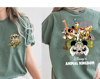 Comfort Colors® Mickey and Friends Safari Shirt, Two-sided Disney Animal Kingdom Shirt, Disney Family Safari Trip Shirt,Animal Kingdom Shirt