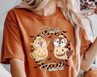 Comfort Colors® Double Trouble Shirt, Disney Halloween Couple Shirts, Disney Vacation shirt, Sibling shirt, Brother Shirt
