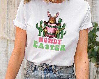 Howdy Easter Shirt, Easter Bunny Shirt, Easter Eggs Shirt, Easter Shirt, Woman Easter Shirt, Easter Family Shirt, Happy Easter Shirt
