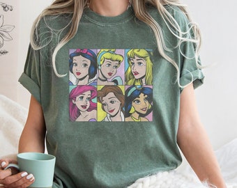 Comfort Colors® Disney Princess Vintage shirt, Ariel Bella Aurora Snow White Princess Shirt, WDW Princess Shirt, Disneyland Shirt