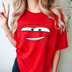 Retro Lightning Big Face McQueen Shirt, Disney Cars Shirt, Disney Family Vacation Shirt, Piston Cup shirt, Comfort Colors® or Bella Canvas