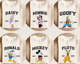 Disney Characters Shirt, Disney Character Sweatshirt, Vintage Disney Character Shirt, Mickey / Minnie / Donald