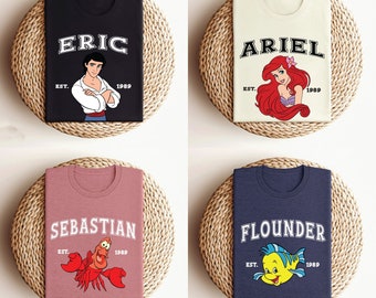 The Little Mermaid With Friends Shirt, Disney T-shirt, Little Mermaid Ariel Shirt, Prince Eric Shirt, Flounder Shirt, Sebastian Shirt