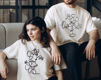 Comfort Colors® Mickey and Minnie Sketch Shirt, Disney Family shirt, Disney Sketch Shirt, Disney Trip Shirt, Mickey Sketch Shirt, Disneyland