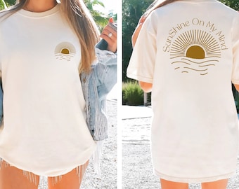 Comfort Colors Retro Sunshine Graphic Shirt - Boho Summer Tee