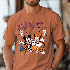 Comfort Colors® Halloween Nightmare Unisex Shirt, Mickey Minnie Ghost Halloween Shirt, Vintage Disneyworld Halloween Shirt, For Men or Women