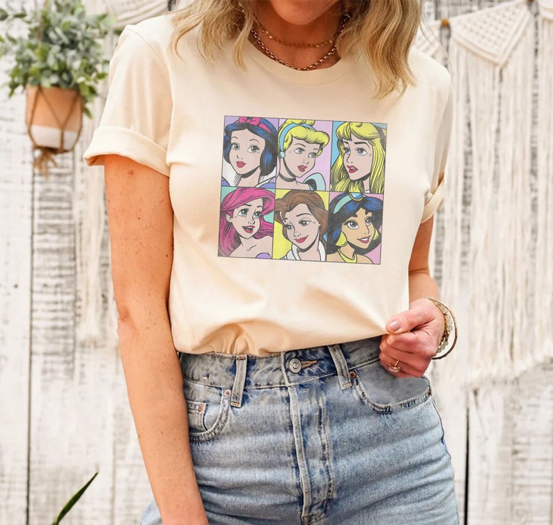 Comfort Colors® Disney Princess Vintage shirt, Ariel Bella Aurora Snow White Princess Shirt, WDW Princess Shirt, Disneyland Shirt image 5