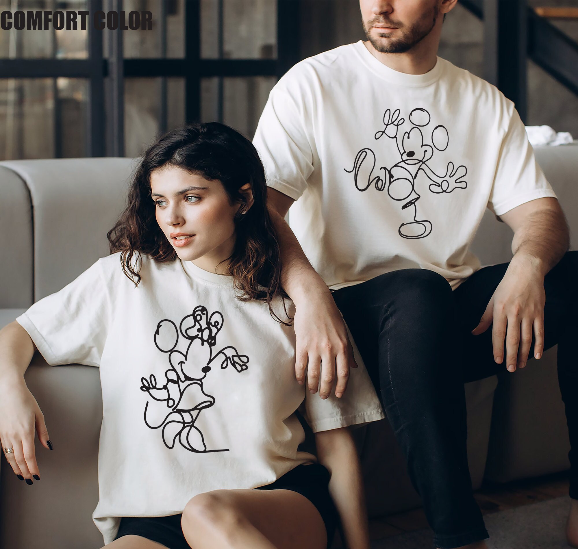 Comfort Colors® Mickey and Minnie Sketch Shirt, Disney Family shirt, Disney Sketch Shirt, Disney Trip Shirt, Mickey Sketch Shirt, Disneyland