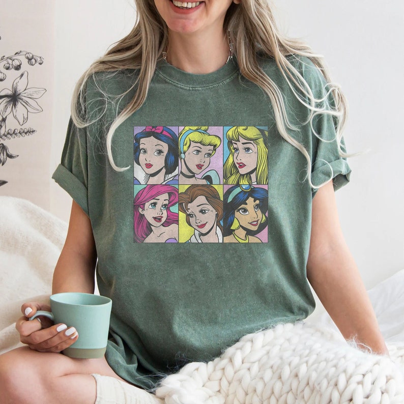 Comfort Colors® Disney Princess Vintage shirt, Ariel Bella Aurora Snow White Princess Shirt, WDW Princess Shirt, Disneyland Shirt image 1