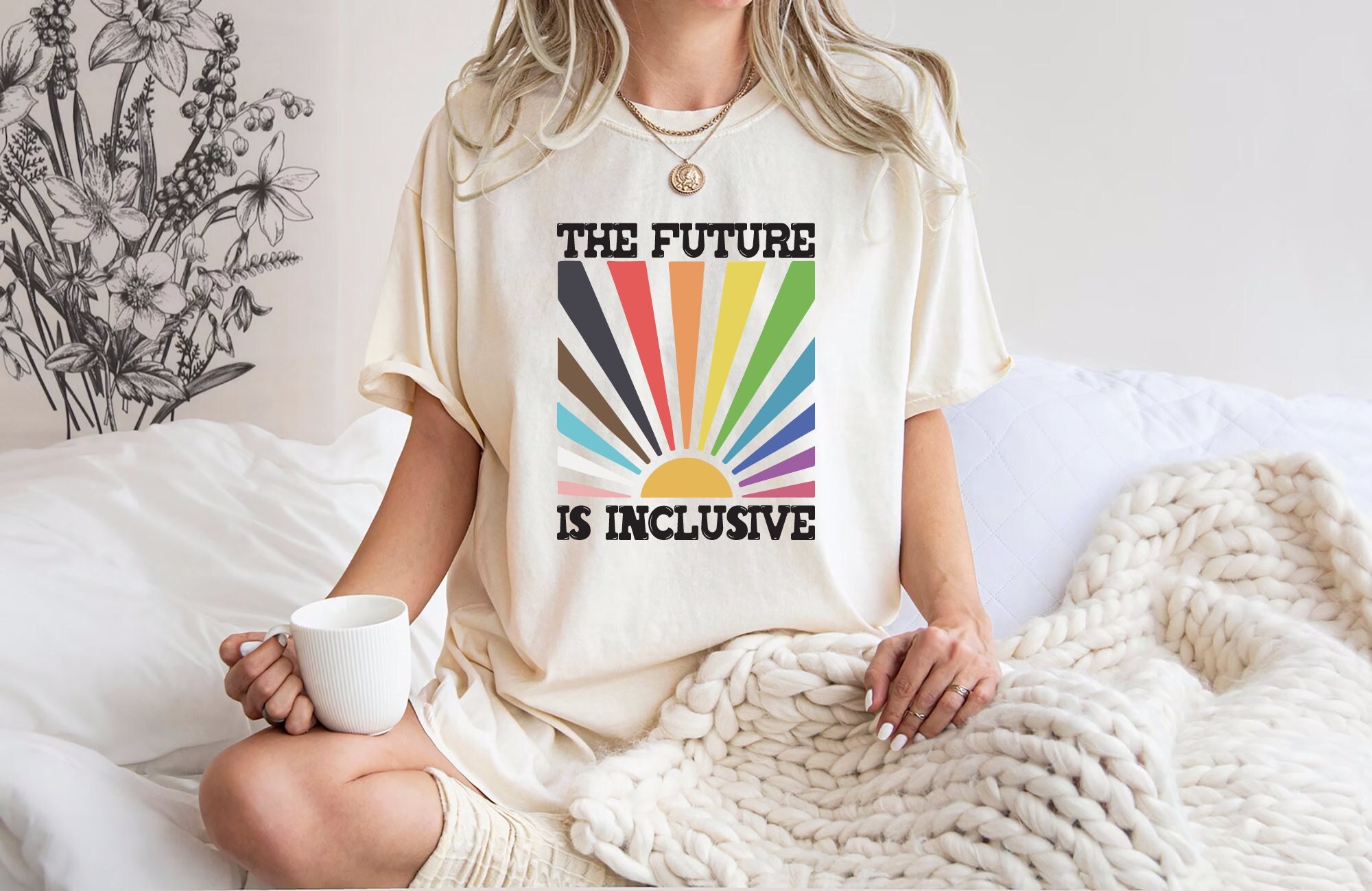 Comfort Colors® The Future is Inclusive Shirt, Rainbow Pride Tee, Trans Rights Top, LGBTQ Gift, Progress Pride Shirt, Social Justice Shirt