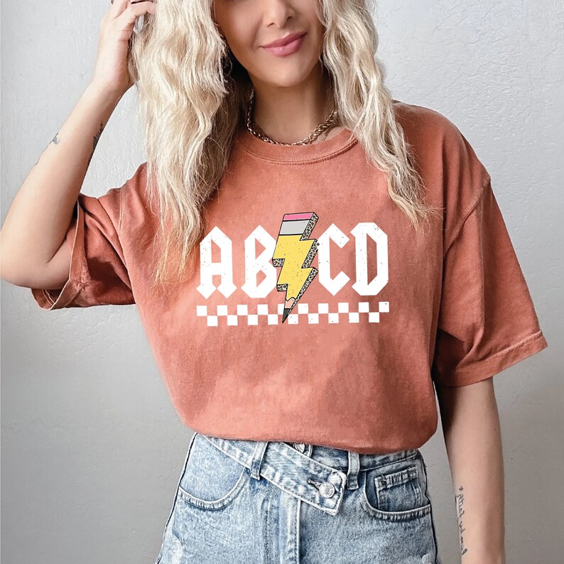 Rusty Abcd Comfort Colors® Abcd Teacher Shirt, Kindergarten Teacher Shirt, Back to ...