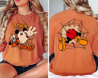 Comfort Colors® Two-sided Mickey Ghost Trick or Treat Disney Halloween Shirt, Mickey's Not So Scary Halloween Party 2024, Family Halloween