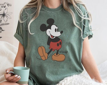 Comfort Colors® Disney Classic Mickey Mouse Pose Sweatshirt, Mickey Hoodie, Disneyland Holiday Vacation T-Shirt, Disney Retro T-Shirt