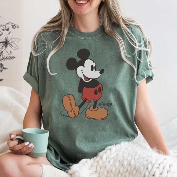 Comfort Colors® Disney Klassiek Mickey Mouse Pose Sweatshirt, Mickey Hoodie, Disneyland Holiday Vacation T-shirt, Disney Retro T-shirt