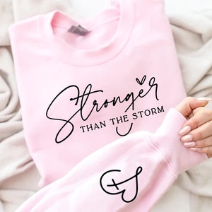 Stronger Than The Storm Sweatshirt, Boho Self Care T-Shirt, Inspirational Women Sweater, Christian Sweatshirt, Bible Verse Shirt