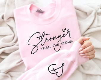 Stronger Than The Storm Sweatshirt, Boho Self Care T-Shirt, Inspirational Women Sweater, Christian Sweatshirt, Bible Verse Shirt