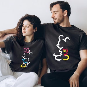 MICKEY Silhouette Shirt, Family Disneyworld Shirt, Mickey Sketch Shirt, Minnie Women Shirt, Disney Trip Shirt, Minnie Mickey Couple Shirt