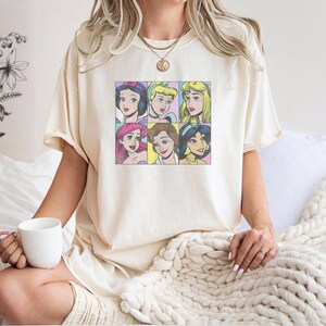 Comfort Colors® Disney Princess Vintage shirt, Ariel Bella Aurora Snow White Princess Shirt, WDW Princess Shirt, Disneyland Shirt image 2