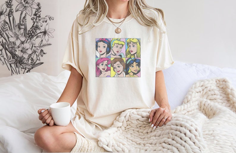 Comfort Colors® Disney Princess Vintage shirt, Ariel Bella Aurora Snow White Princess Shirt, WDW Princess Shirt, Disneyland Shirt image 2
