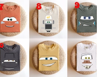 Comfort Colors® Disney Cars Shirt, Mcqueen, Sally, Mack, Mater, Guido, Fillmore Shirt, Family Matching Shirts, Disney Family Trip Shirt