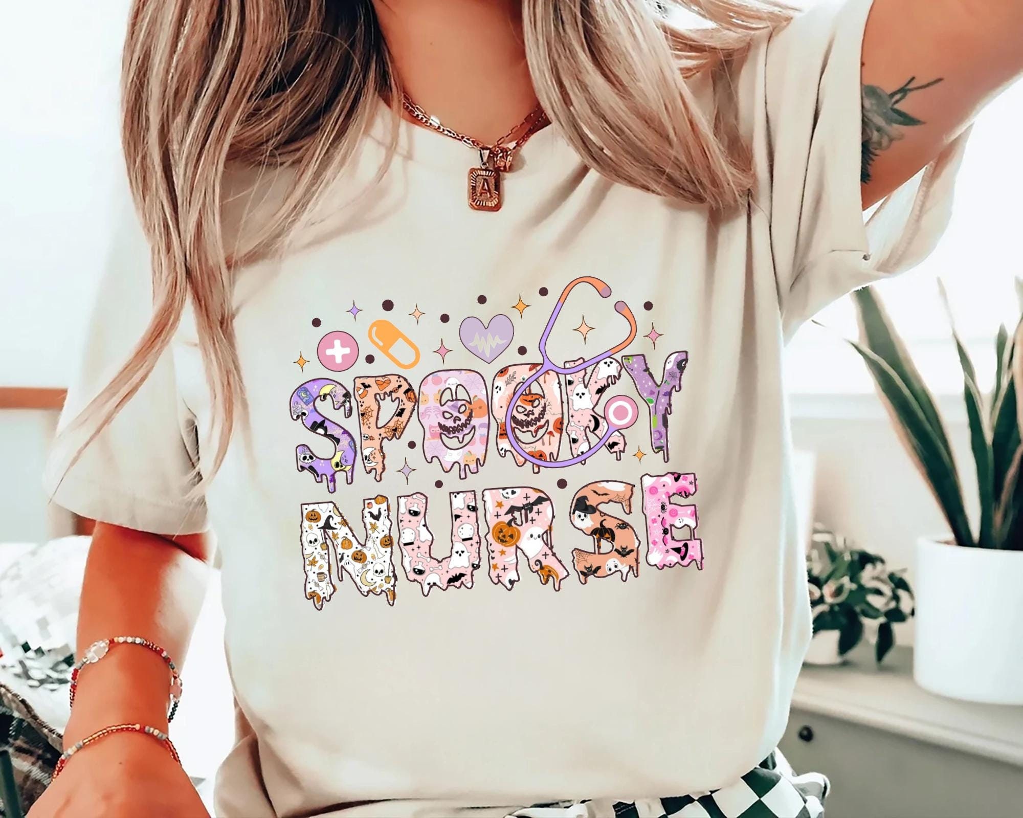 Halloween Nurse Shirt, Spooky Nurse Sweatshirt, Nurse Halloween Gifts, Halloween Party Shirt, Nurse Halloween T-shirt, Cute Nurse Shirt