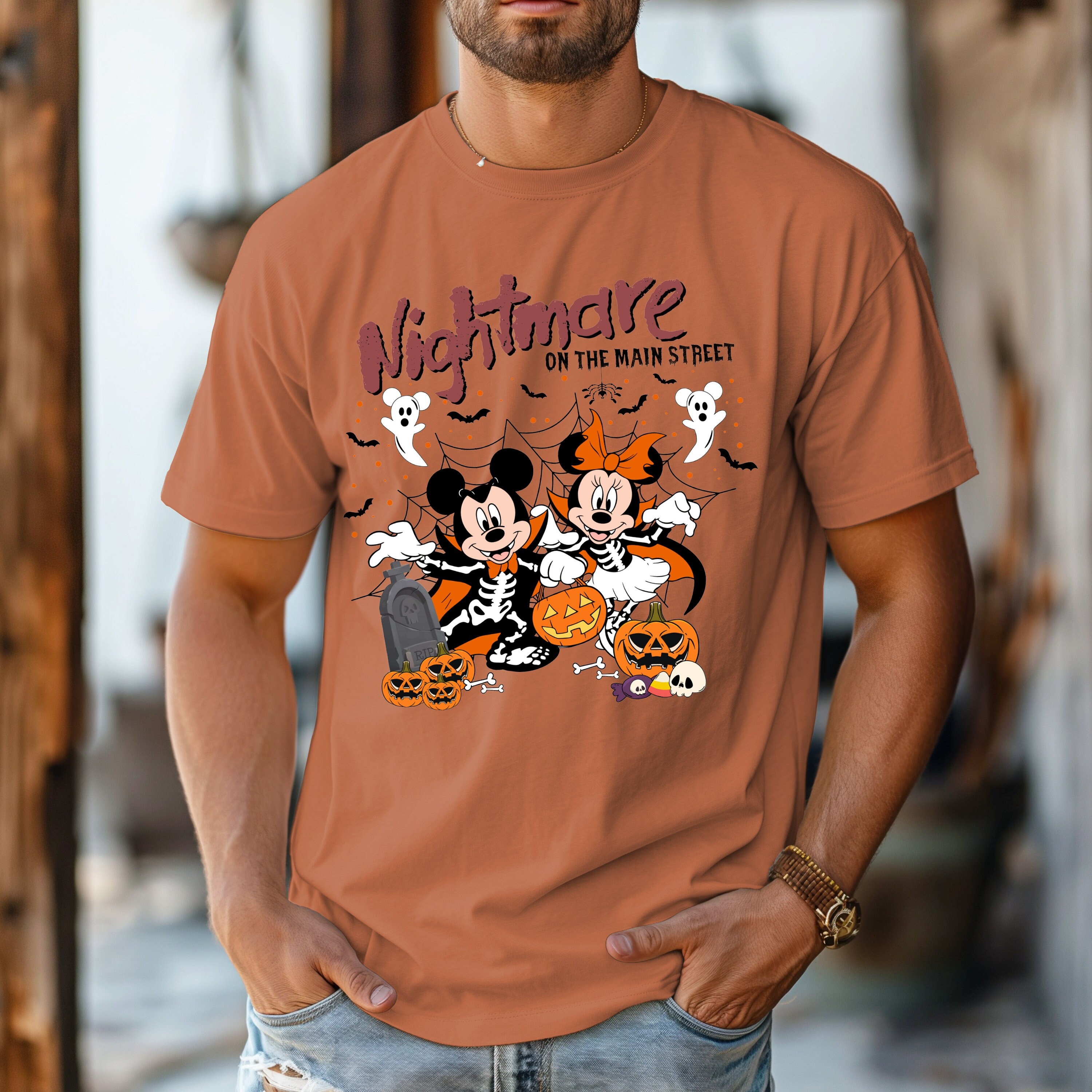 Disney nightmare 柄シャツ　Lサイズ Amazon.com: Disney Mens Jack Skellington Shirt - The Nightmare