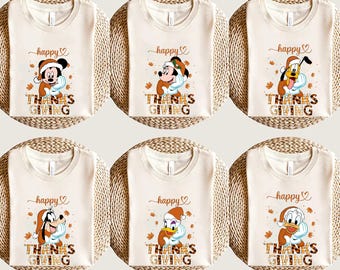 Disney Mickey And Friends Thanksgiving Shirts, Comfort Color and Bella Canvas shirt,Thanksgiving Fall Trip, Family Thanksgiving Matching