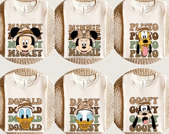 Mickey and Minnie Safari Shirt, Vintage Safari Mode Shirt, Disney Animal Kingdom Matching Shirt, Safari Mode Disney Tee, Disney Characters
