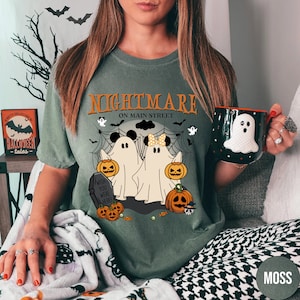 Comfort Colors® Halloween Nightmare Shirt, Mickey Minnie Halloween Shirt, Vintage Disneyworld Halloween Shirt,Mickey Not So Scary