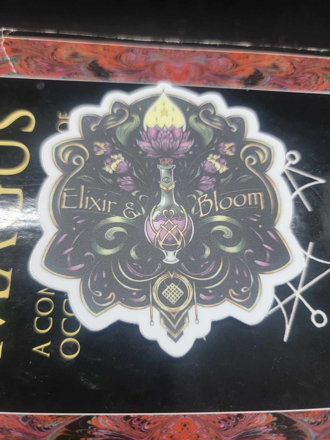 Elixir Brew Sticker Elixir & Bloom Logo Sticker~ Botanical Sticker Spell Bottle Blue Lotus ...