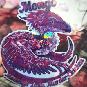 Pegatina de vinilo holográfica de Mongo Murder Chicken Dungeon Crawler Carl
