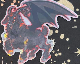 Bianca Hell Spawn Evil Goat Holographic Vinyl Sticker Dungeon Crawler Carl