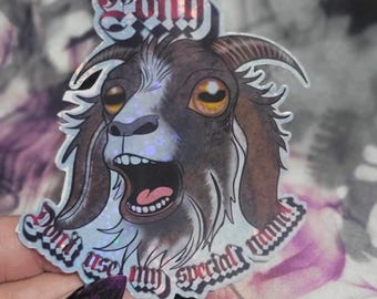 Pony Don’t Use My Special Name Goat Holographic Vinyl Sticker Dungeon Crawler Carl