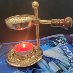 Brass Resin Burner for Kyphi, Loose incense, and Resin Adjustable ~ 2 in 1 Burner ~ Tea Candle Burner