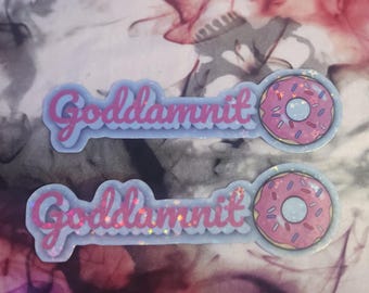 Adesivo holográfico "Maldito Donut": Arte de fã de Carl, o Explorador de Masmorras