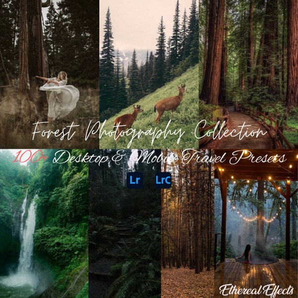 100+ FOREST LIGHTROOM Presets Mobile & Desktop Woodland Moody Fall Instagram Blogger Earthy Nature Presets Outdoor Indoor Dark Green Filter