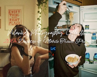 200+ Polaroid Lightroom Presets Mobile & Desktop Film Analog Instagram Travel Retro Vintage Grain FujiFilm Aesthetic Disposable Photo Filter