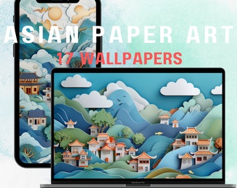 Japanese Style Cute Cozy Nature Scene Wallpapers Japanese Chinese Digital Download Art Desktop Laptop Phone Computer Art Pack Backgrounds