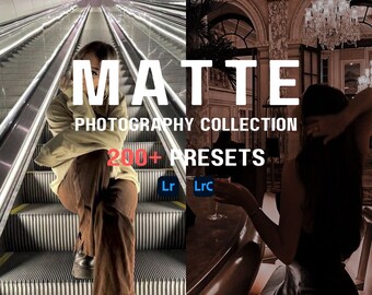 200+ Matte Lightroom Presets Mobile Desktop Faded Photo Filters Instagram Moody Muted Tones Urban Effect Vintage Retro Film Look Photography