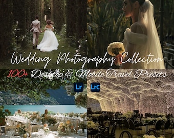 100+ Luxury Wedding Lightroom Presets Desktop & Mobile Aesthetic Instagram Bright Airy Professional Photos Bride Engagement Warm Filter