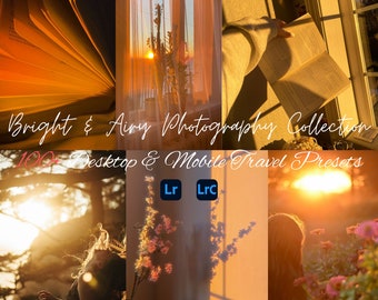 100+ Light Airy Presets Lightroom Mobile & Desktop Luxury Natural Blogger Clean Influencer No Filter Instagram Fresh Clean Bright Aesthetic