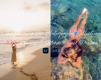 200+ Bundle Lightroom Presets Lifestyle Filters Influencer Clean Bright Mobile Desktop Instagram Summer Aesthetic Travel Photo Editing